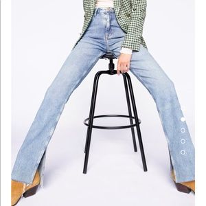 NWT zara slim flared jeans split hem